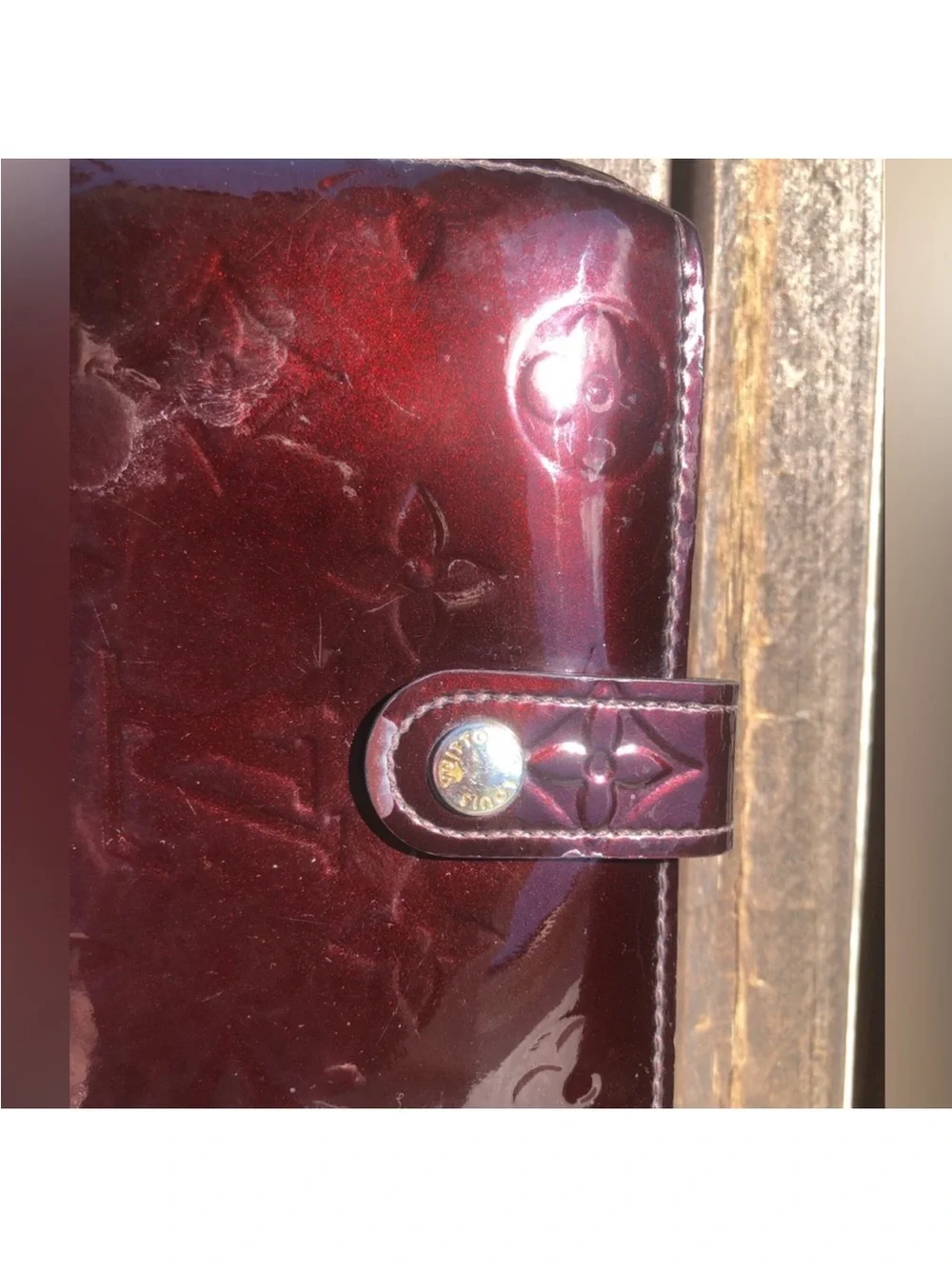 Louis Vuitton Vernis Patent Leather Wallet in Bordeaux Shine